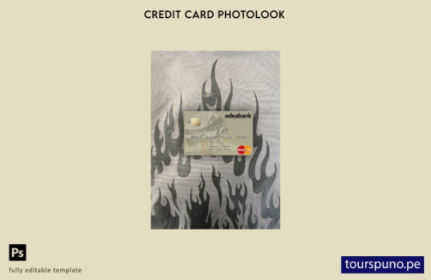 listo para imprimir Turquía Odeabank mastercard photolook plantilla frontal